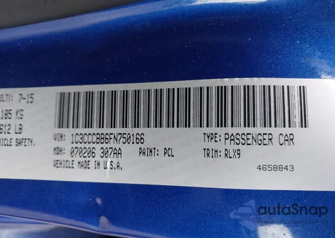 2015 Chrysler 200 S из США, поврежденный, VIN 1C3CCCBB6FN750166